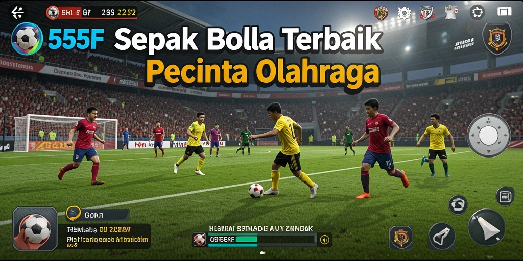 Tampilan gameplay 555F yang mendebarkan dalam pertandingan sepak bola.
