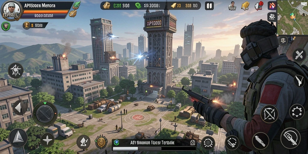 Tampilan mendebarkan dari gameplay Tower Defense API5000 yang menantang.