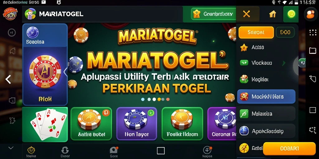 Tampilan aplikasi MARIATOGEL yang menampilkan prediksi angka togel.