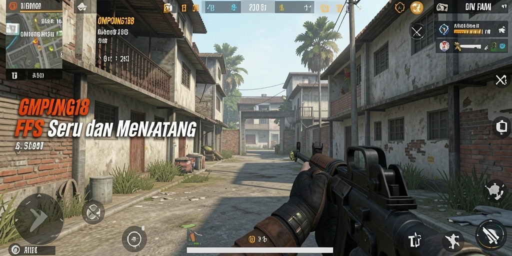 Tangkapan layar gameplay menampilkan aksi tembak-menembak intens di OMPONG188.