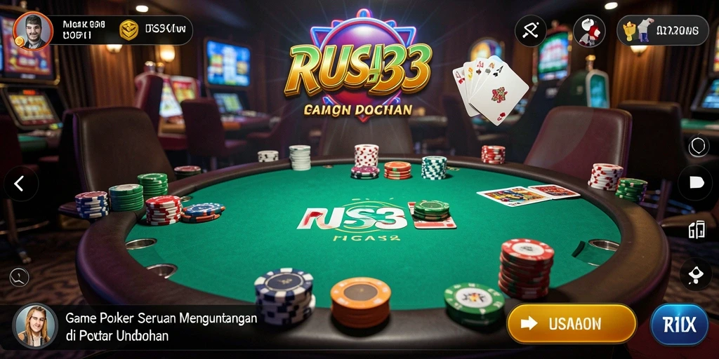 Tampilan gameplay menegangkan di RUSA33 saat bermain Poker.