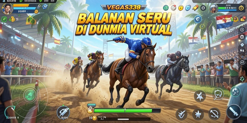 Screenshot gameplay VEGAS338 menampilkan aksi balap seru di lintasan kota.