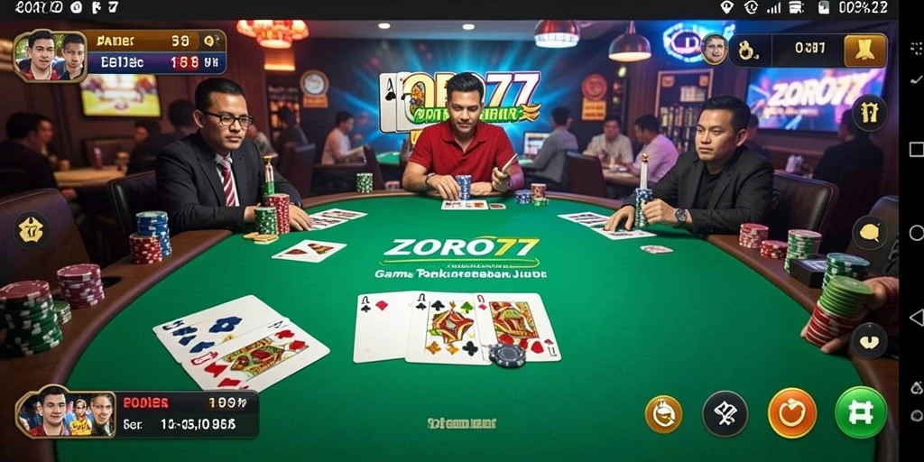 Tampilan gameplay ZORO77 yang seru dan menantang dalam permainan Poker.